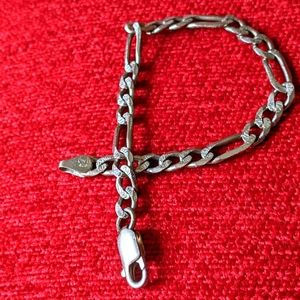 925 ITALY SOLID STERLING SILVER FIGARO LINK CHAIN BRACELET